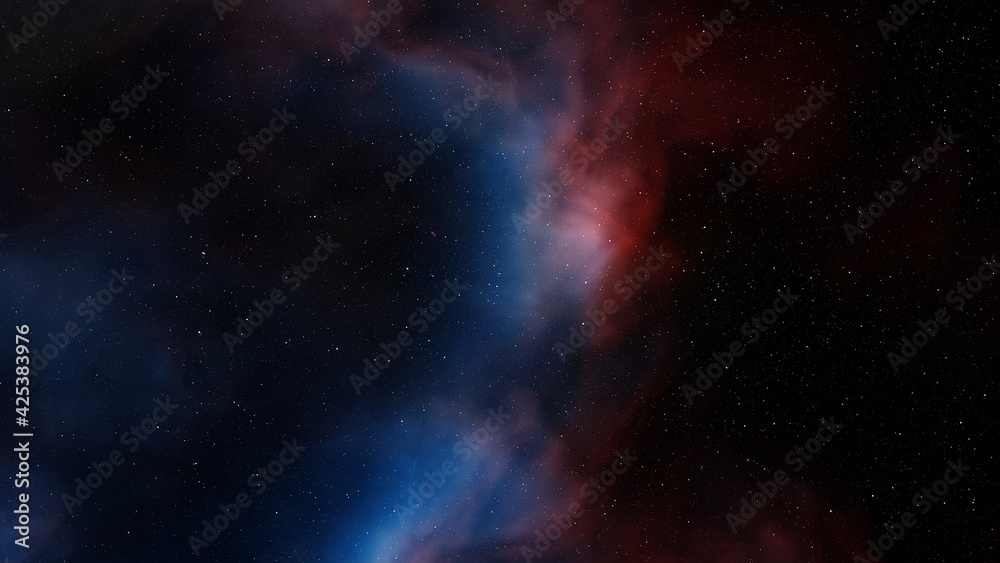 nebula in deep space, magic color galaxy, infinite universe and starry night. 3d render