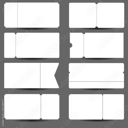 Set of tickets empty vouchers template vector
