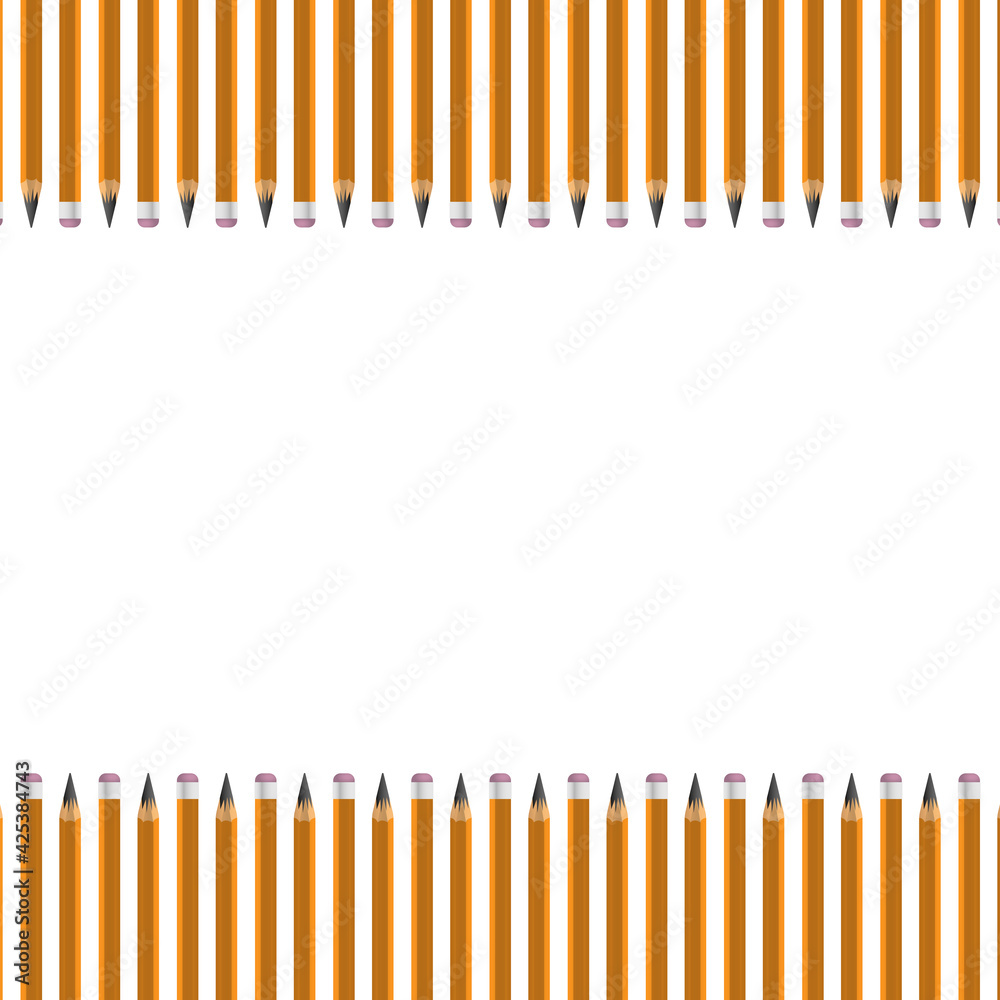 Pencils frame white background concept vector