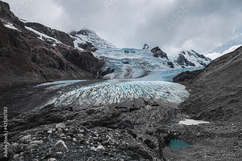 Cagliero Glacier,  Diablo River Valley in Estancia Los Huemules, Argentina photo