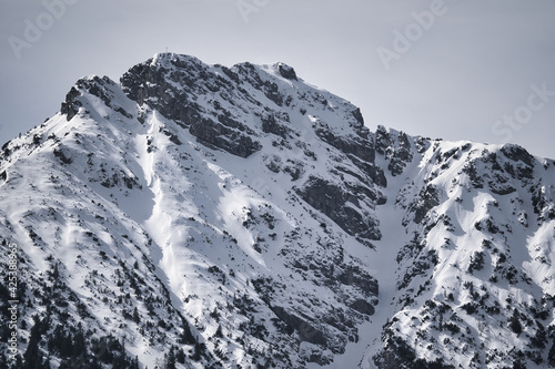 snow covered mountains in winter