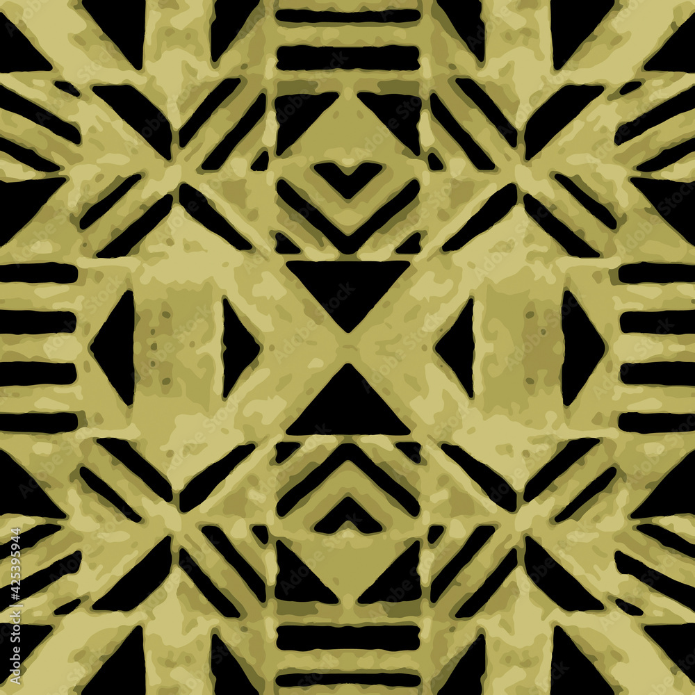 Fototapeta premium Linear Geometric Seamless Pattern Mosaic