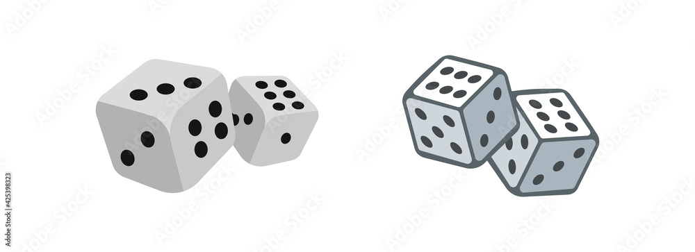 dice cubes vector illustration set. dice simple flat icon dice cubes vector illustration set. dice simple flat icon