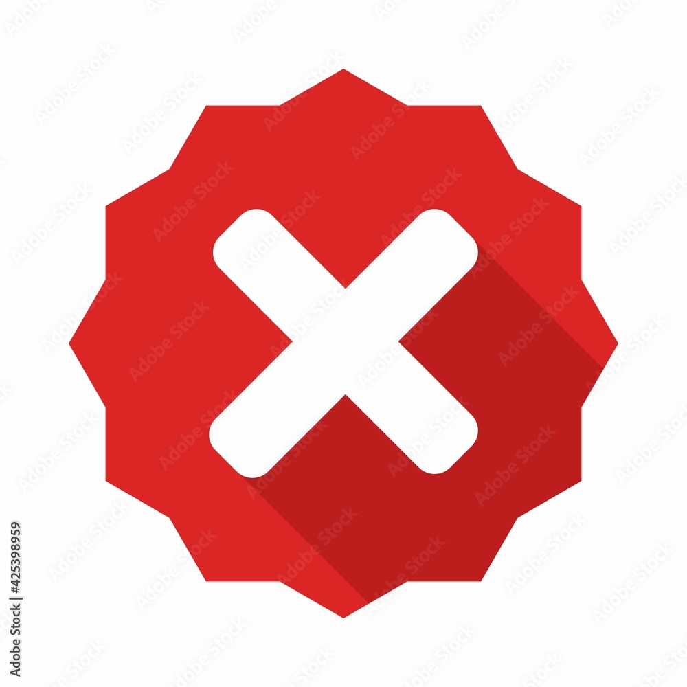Wrong marks, Cross marks, Rejected, Disapproved, No, False, Not Ok, Wrong Choices, Task Completion, Voting. - vector mark symbols in red. Isolated icon. Wrong marks, Cross marks, Rejected, Disapproved, No, False, Not Ok, Wrong Choices, Task Completion, Voting. - vector mark symbols in red. Isolated icon.