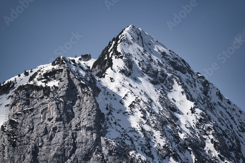 snow covered mountain peaks