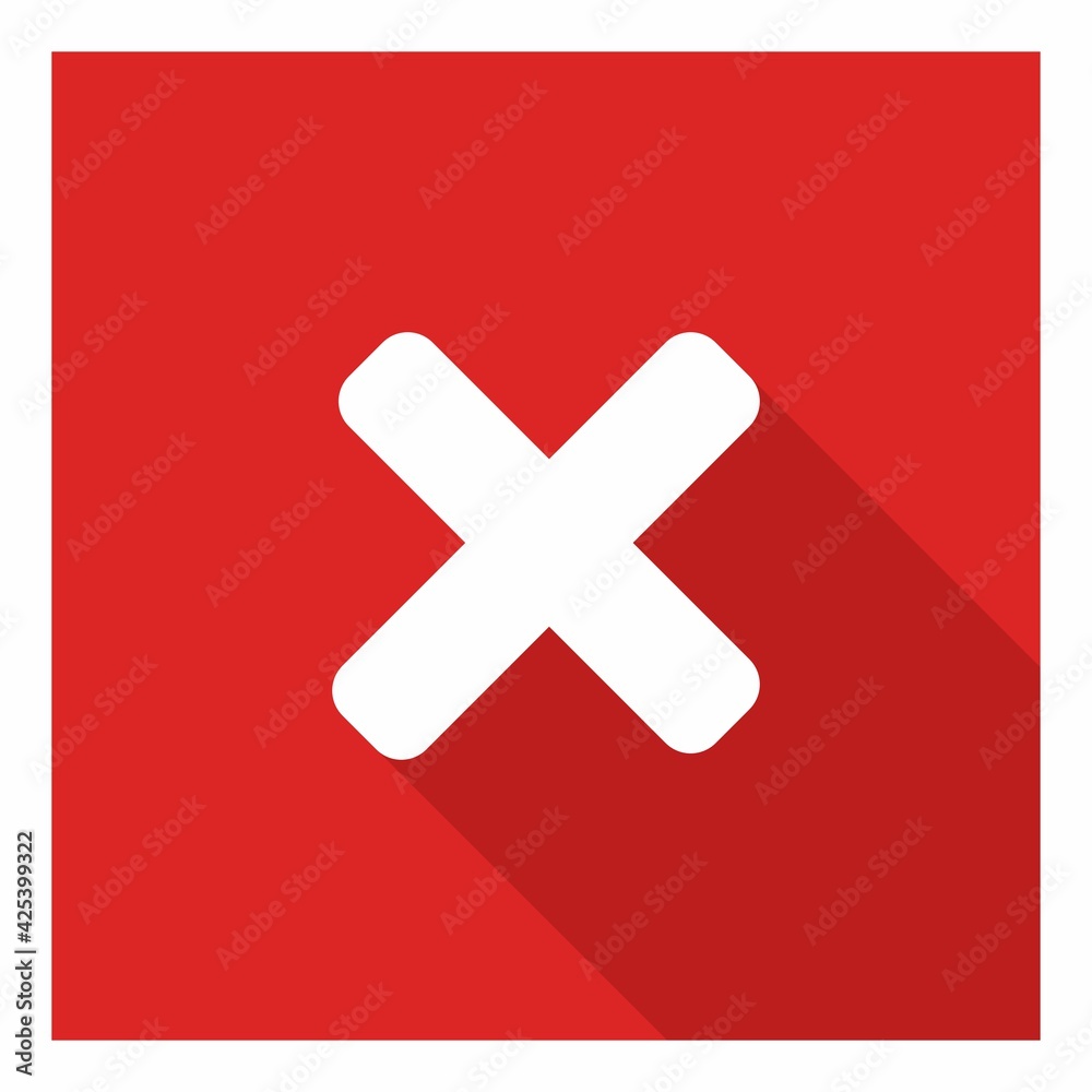 Obraz premium Wrong marks, Cross marks, Rejected, Disapproved, No, False, Not Ok, Wrong Choices, Task Completion, Voting. - vector mark symbols in red. White stroke and shadow design. Isolated icon.