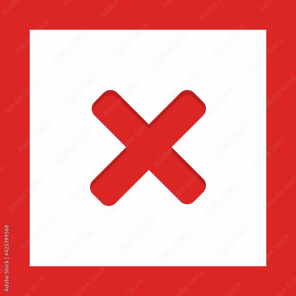Obraz premium Wrong marks, Cross marks, Rejected, Disapproved, No, False, Not Ok, Wrong Choices, Task Completion, Voting. - vector mark symbols in red. Isolated icon.