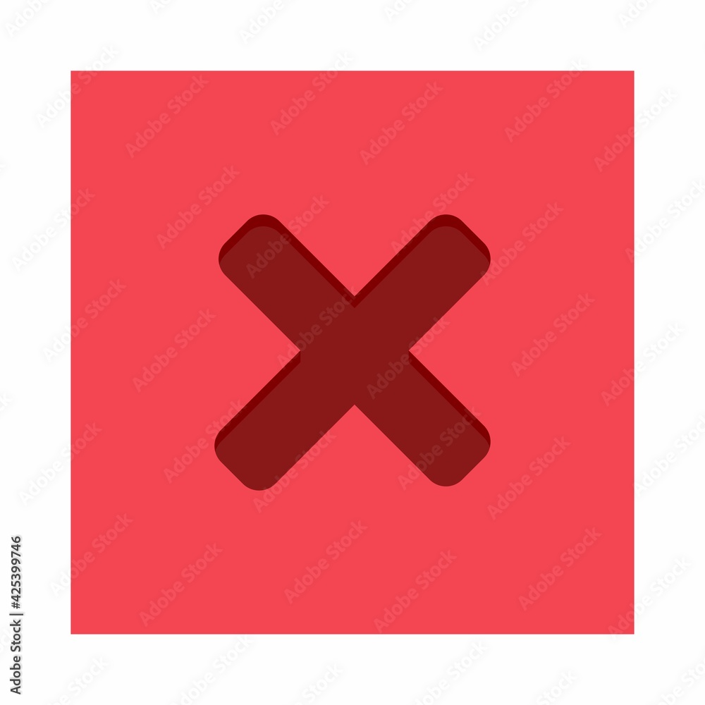Fototapeta premium Wrong marks, Cross marks, Rejected, Disapproved, No, False, Not Ok, Wrong Choices, Task Completion, Voting. - vector mark symbols in red. Isolated icon.