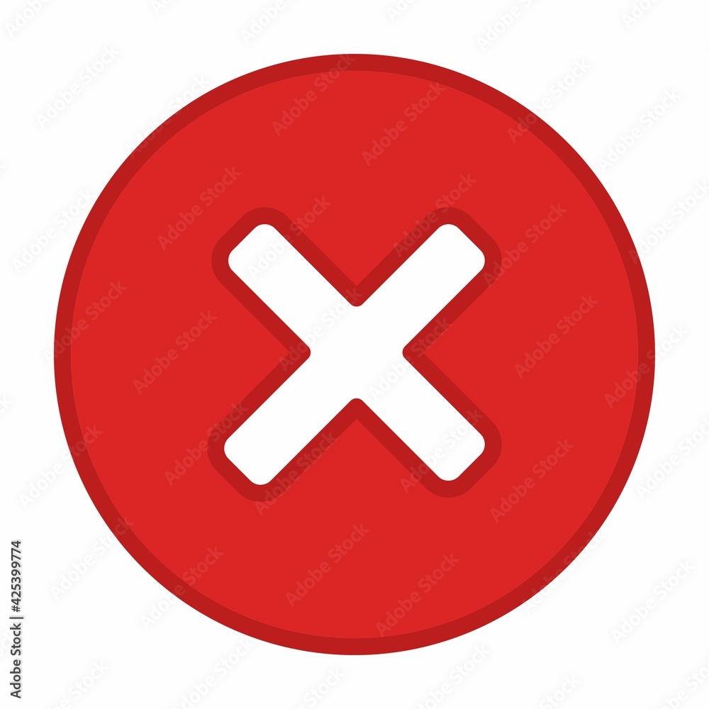 Wrong marks, Cross marks, Rejected, Disapproved, No, False, Not Ok, Wrong Choices, Task Completion, Voting. - vector mark symbols in red. Isolated icon. Wrong marks, Cross marks, Rejected, Disapproved, No, False, Not Ok, Wrong Choices, Task Completion, Voting. - vector mark symbols in red. Isolated icon.