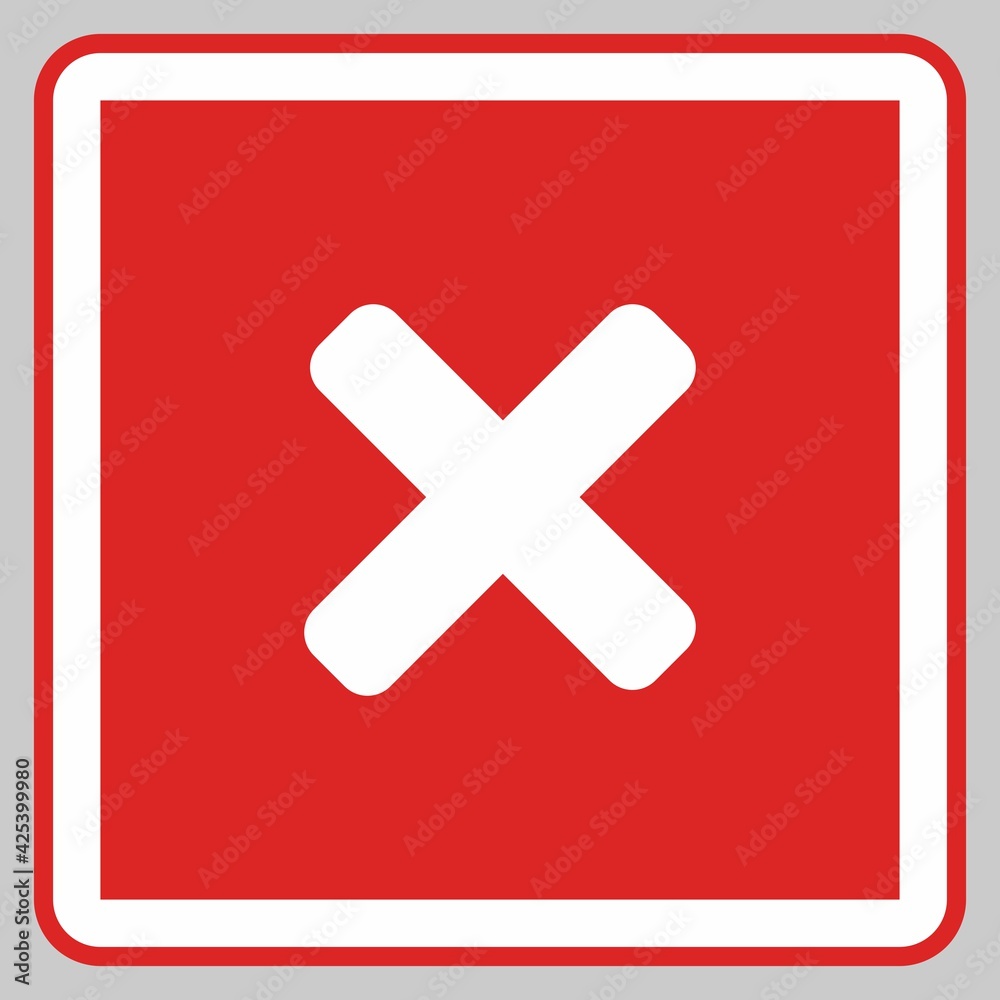 Wrong marks, Cross marks, Rejected, Disapproved, No, False, Not Ok, Wrong Choices, Task Completion, Voting. - vector mark symbols in red. Isolated icon. Wrong marks, Cross marks, Rejected, Disapproved, No, False, Not Ok, Wrong Choices, Task Completion, Voting. - vector mark symbols in red. Isolated icon.