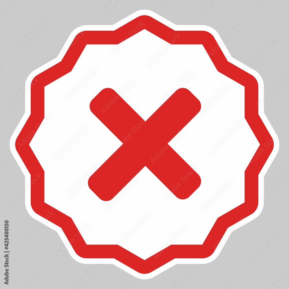 Obraz premium Wrong marks, Cross marks, Rejected, Disapproved, No, False, Not Ok, Wrong Choices, Task Completion, Voting. - vector mark symbols in red. Isolated icon.