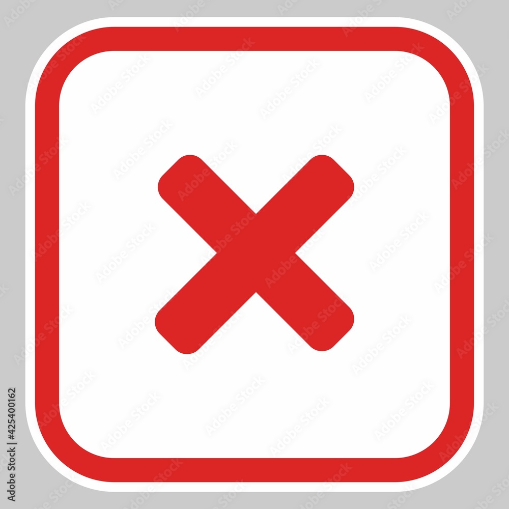 Wrong marks, Cross marks, Rejected, Disapproved, No, False, Not Ok, Wrong Choices, Task Completion, Voting. - vector mark symbols in red. Isolated icon. Wrong marks, Cross marks, Rejected, Disapproved, No, False, Not Ok, Wrong Choices, Task Completion, Voting. - vector mark symbols in red. Isolated icon.