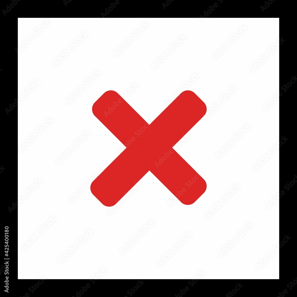 Fototapeta premium Wrong marks, Cross marks, Rejected, Disapproved, No, False, Not Ok, Wrong Choices, Task Completion, Voting. - vector mark symbols in red. Isolated icon.