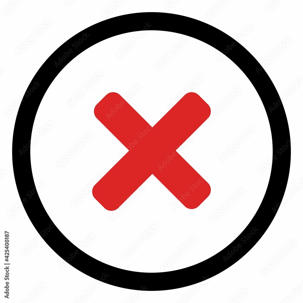 Wrong marks, Cross marks, Rejected, Disapproved, No, False, Not Ok, Wrong Choices, Task Completion, Voting. - vector mark symbols in red. Isolated icon. Wrong marks, Cross marks, Rejected, Disapproved, No, False, Not Ok, Wrong Choices, Task Completion, Voting. - vector mark symbols in red. Isolated icon.