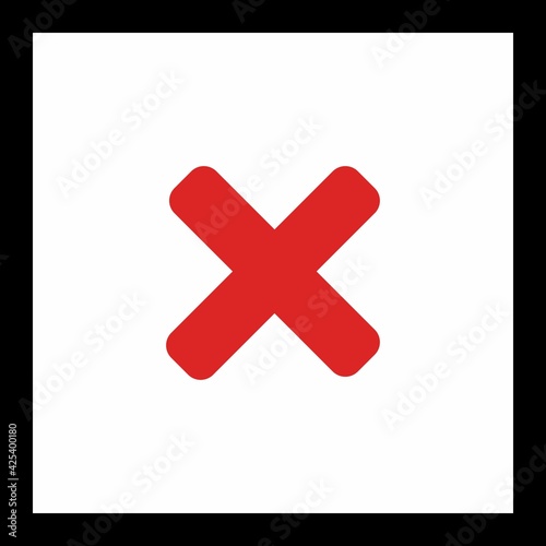 Wrong marks, Cross marks, Rejected, Disapproved, No, False, Not Ok, Wrong Choices, Task Completion, Voting. - vector mark symbols in red. Isolated icon.