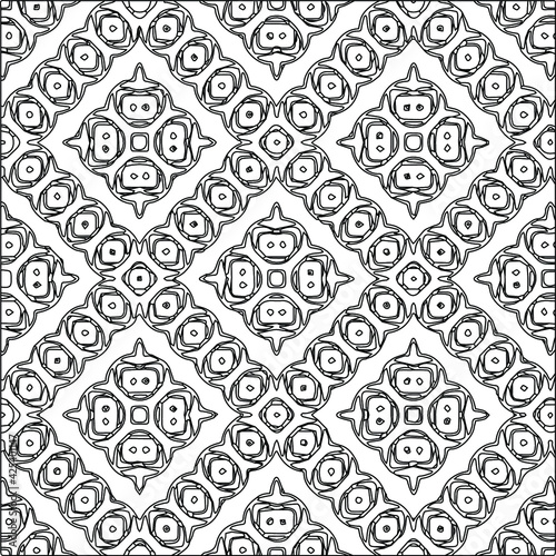  Geometric vector pattern with triangular elements. Seamless abstract ornament for wallpapers and backgrounds. Black and white colors. 