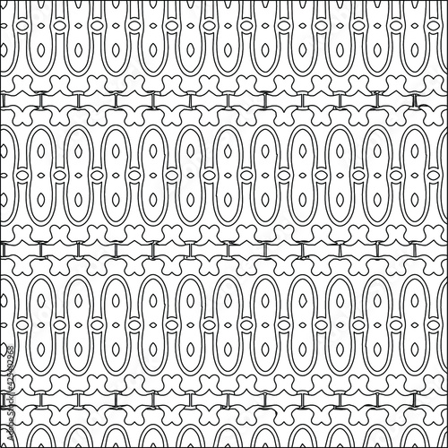  Geometric vector pattern with triangular elements. Seamless abstract ornament for wallpapers and backgrounds. Black and white colors. 