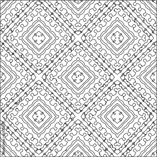Geometric vector pattern with triangular elements. Seamless abstract ornament for wallpapers and backgrounds. Black and white colors. 