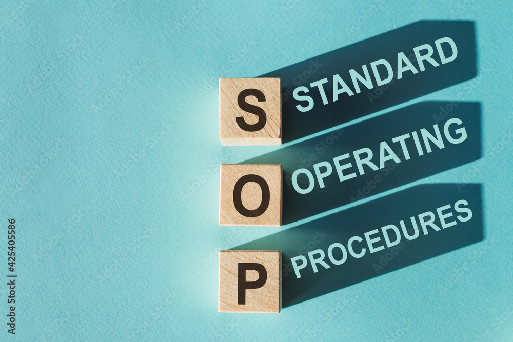 SOP - Standard Operating Procedure acronym, business concept background ...