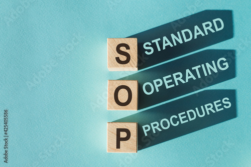 SOP - Standard Operating Procedure acronym, business concept background photo