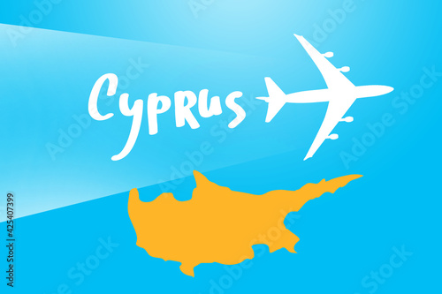 Silhouette map of Cyprus on...