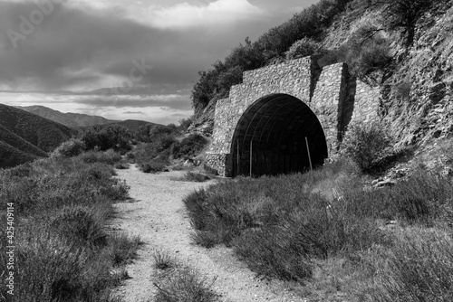 Black and white view of the...