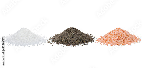 Canvastavla Chemical fertilizers isolated on white background