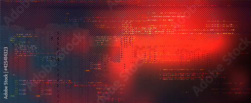 Abstract Technology Binary Code Dark Red Background