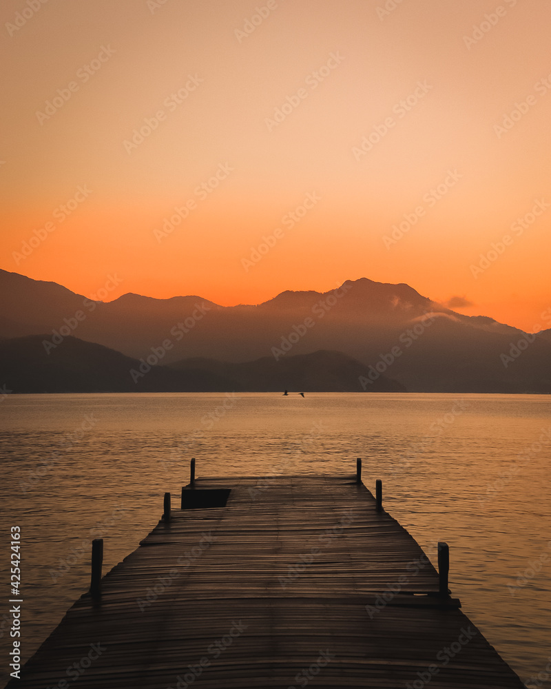 sunset on the pier 