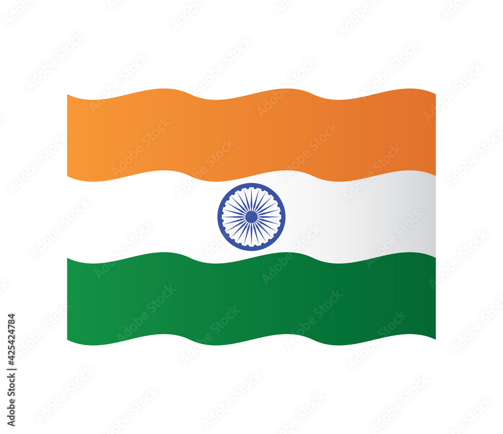 Flag of India, vector design. Saffron, white and green with Ashoka ...