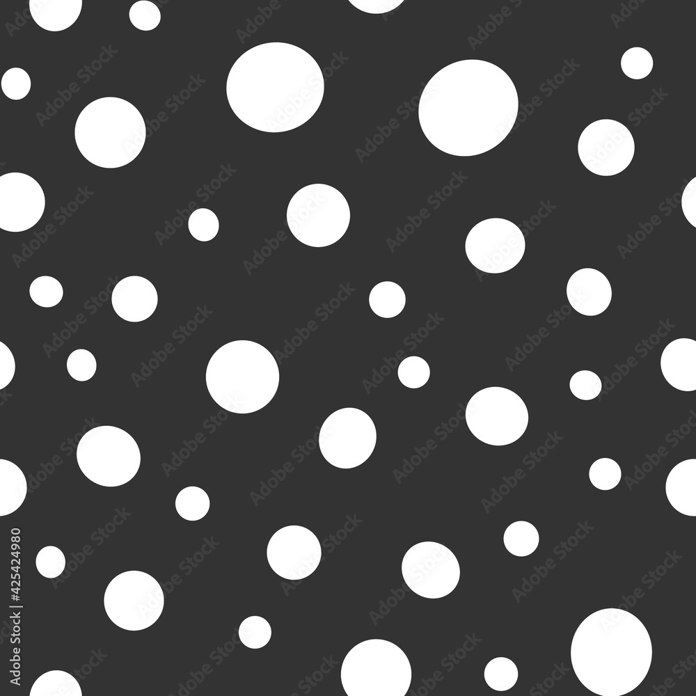 Irregular polka dots seamless pattern. Circle shapes texture background.