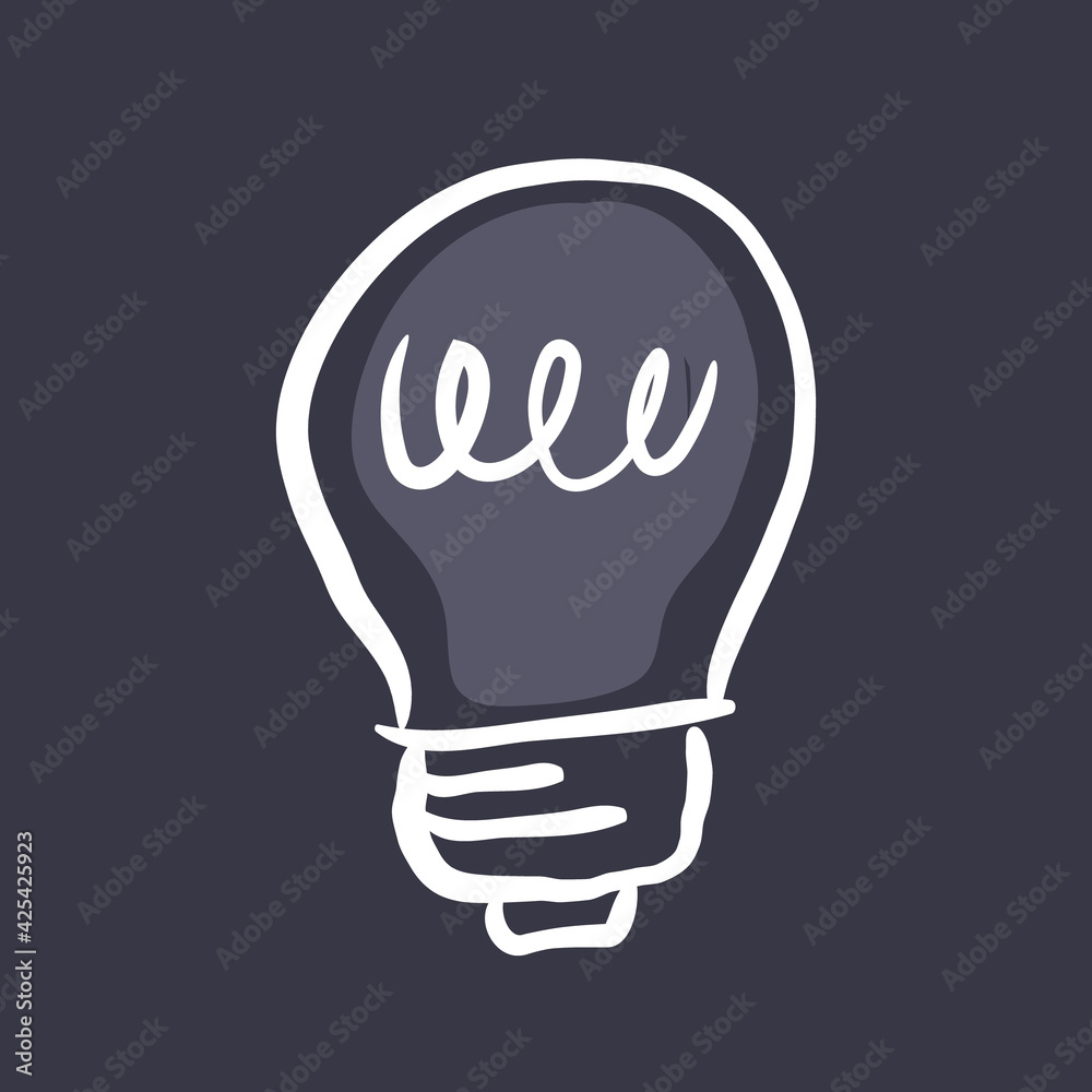 Light bulb doodle sketch. Idea, creativity and solution icon. Hand drawn vector illustration. Light bulb doodle sketch. Idea, creativity and solution icon. Hand drawn vector illustration.