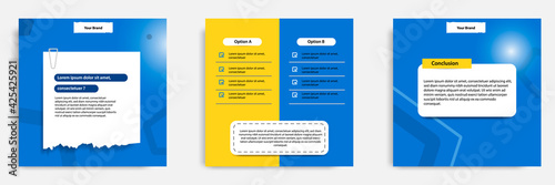 Social media tutorial, tips, trick, did you know post banner layout template with sticky paper note clips design element. Vector illustration © Adi