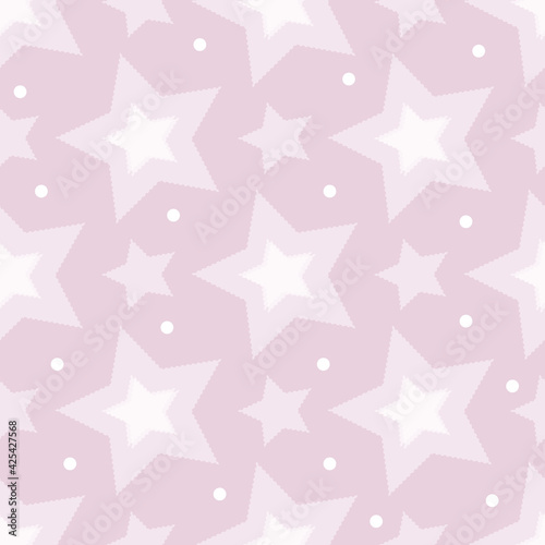 seamless pattern of dots and stars modern design on pink pastel background