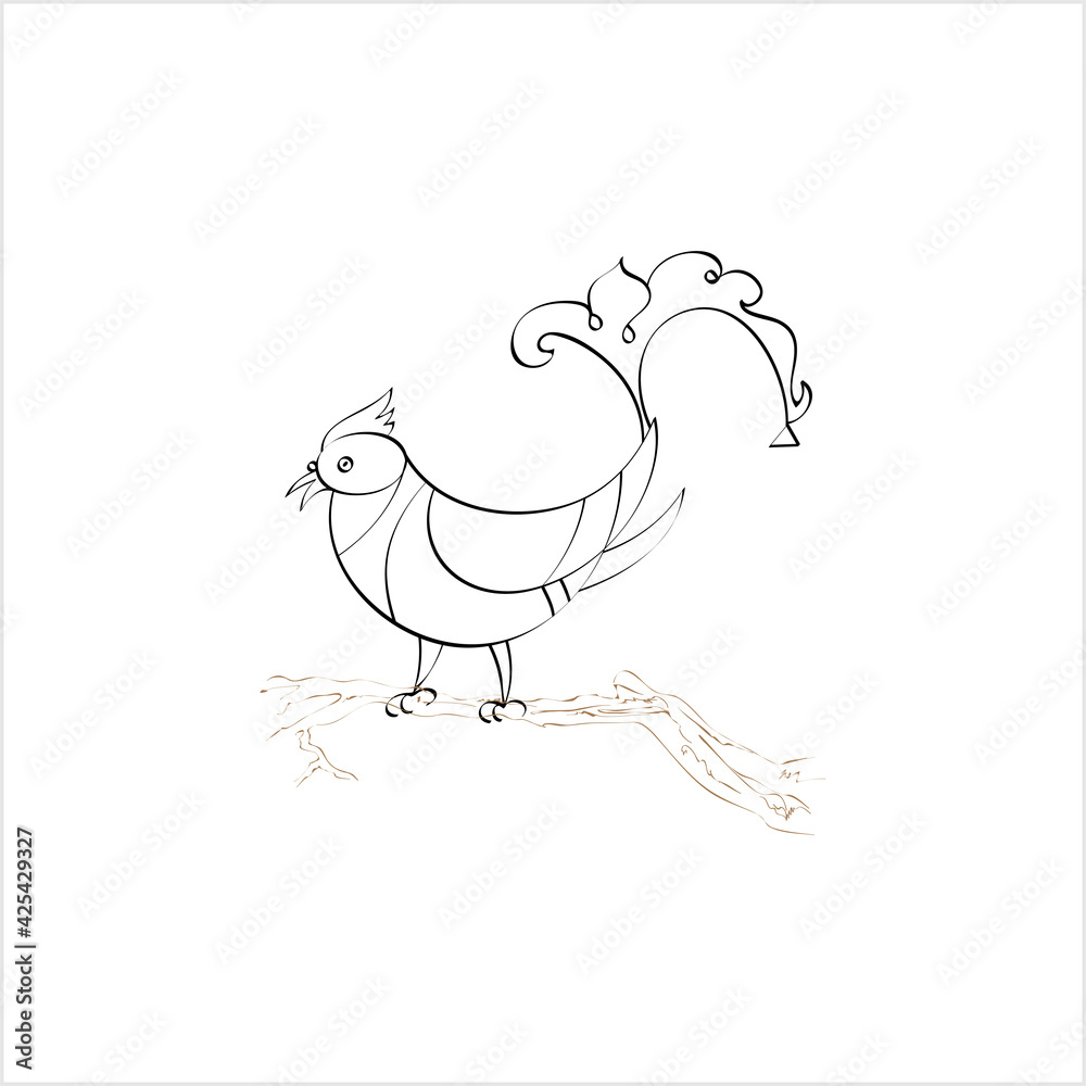 Calligraphic Style Bird, Artistic Bird Art Calligraphic Style Bird, Artistic Bird Art
