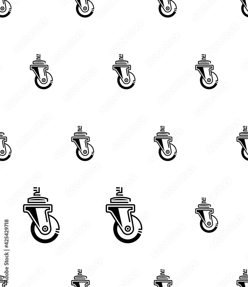 Caster Wheel Icon Seamless Pattern Caster Wheel Icon Seamless Pattern