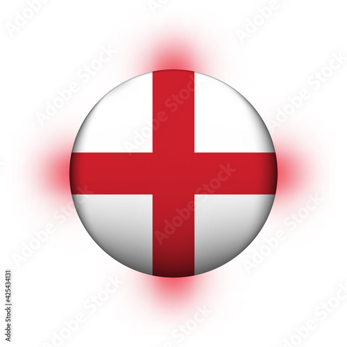 Free Download Glass light ball with flag of England. Round sphere, template icon. English national symbol. Glossy realistic ball, 3D abstract vector illustration highlighted on a white background. Big bubble - GFXLoad