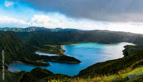 fire lake in são miguel azores