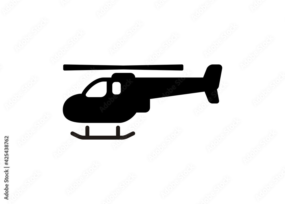 Helicopter icon. Simple illustration in black and white Helicopter icon. Simple illustration in black and white