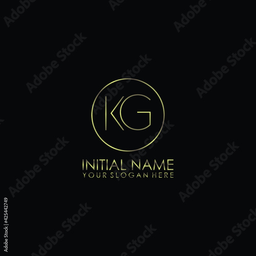 KG Initials handwritten minimalistic logo template vector	
