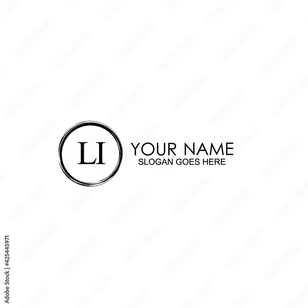 LI Initials handwritten minimalistic logo template vector LI Initials handwritten minimalistic logo template vector