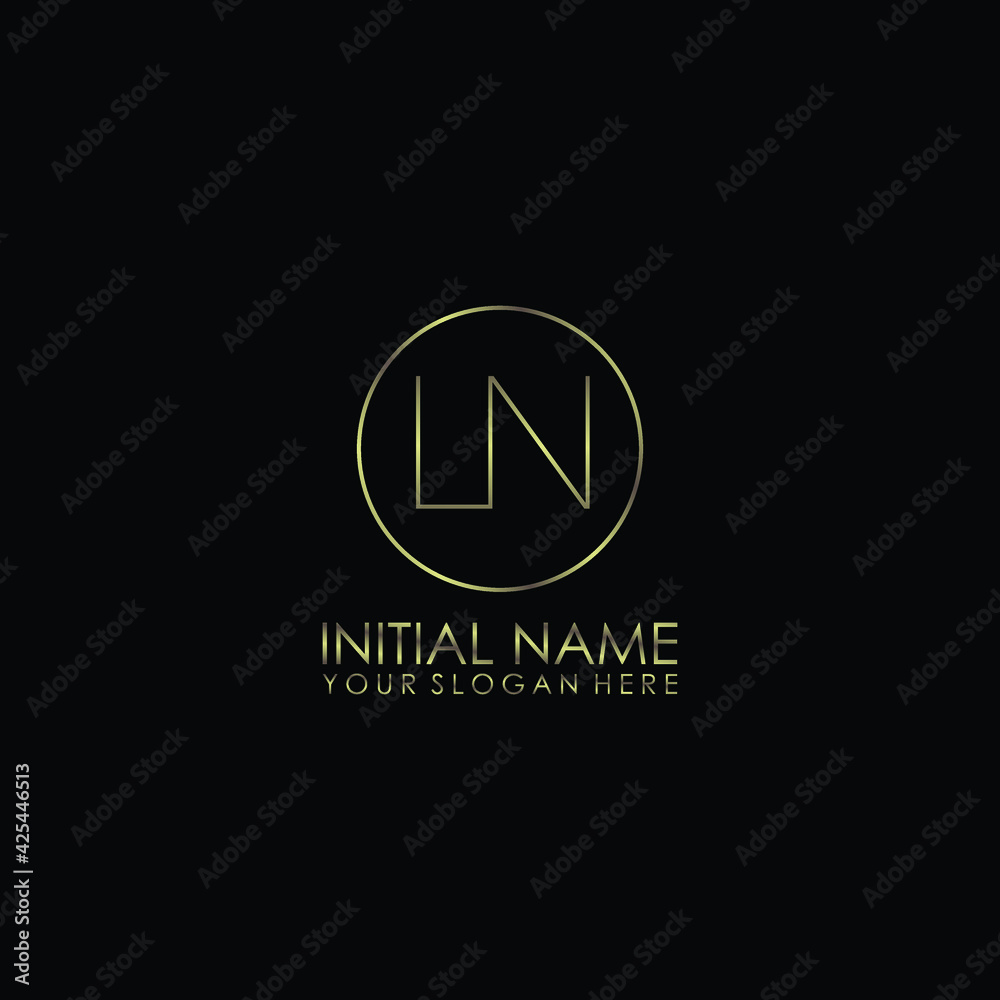 LN Initials handwritten minimalistic logo template vector LN Initials handwritten minimalistic logo template vector