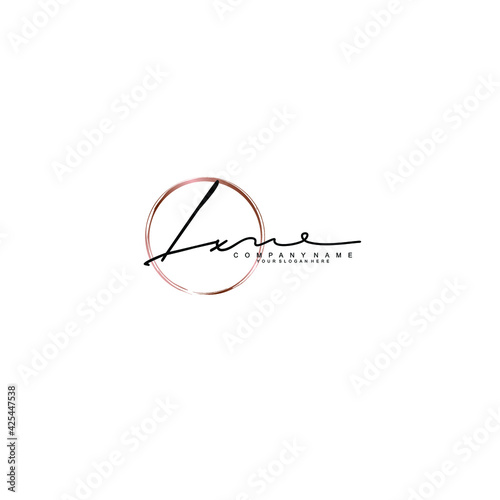 LX Initials handwritten minimalistic logo template vector 
