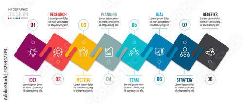 Infographic business template with step or option design.