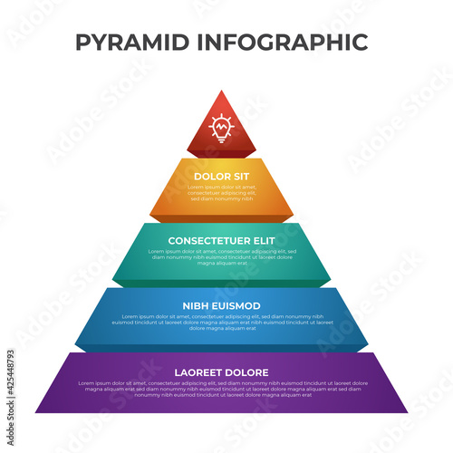 4 point, bullet, list pyramid diagram, business infographic element template vector, can be used for social media post, presentation, etc.