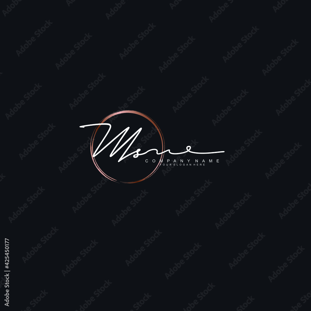 MS Initials handwritten minimalistic logo template vector MS Initials handwritten minimalistic logo template vector