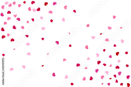 Fototapeta Naklejka Na Ścianę i Meble -  Heart Background. 8 March Banner with Flat Heart. St Valentine Day Card with Classical Hearts.  Exploding Like Sign. Vector Template for Mother's Day Card. Red Pink Empty Vintage Confetti Template