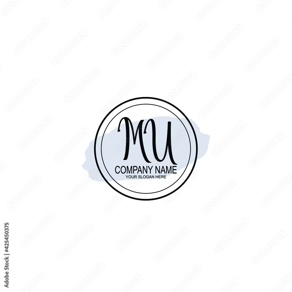 MU Initials handwritten minimalistic logo template vector MU Initials handwritten minimalistic logo template vector