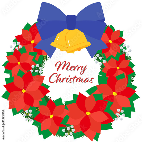 クリスマスリース／ポインセチアのリース
