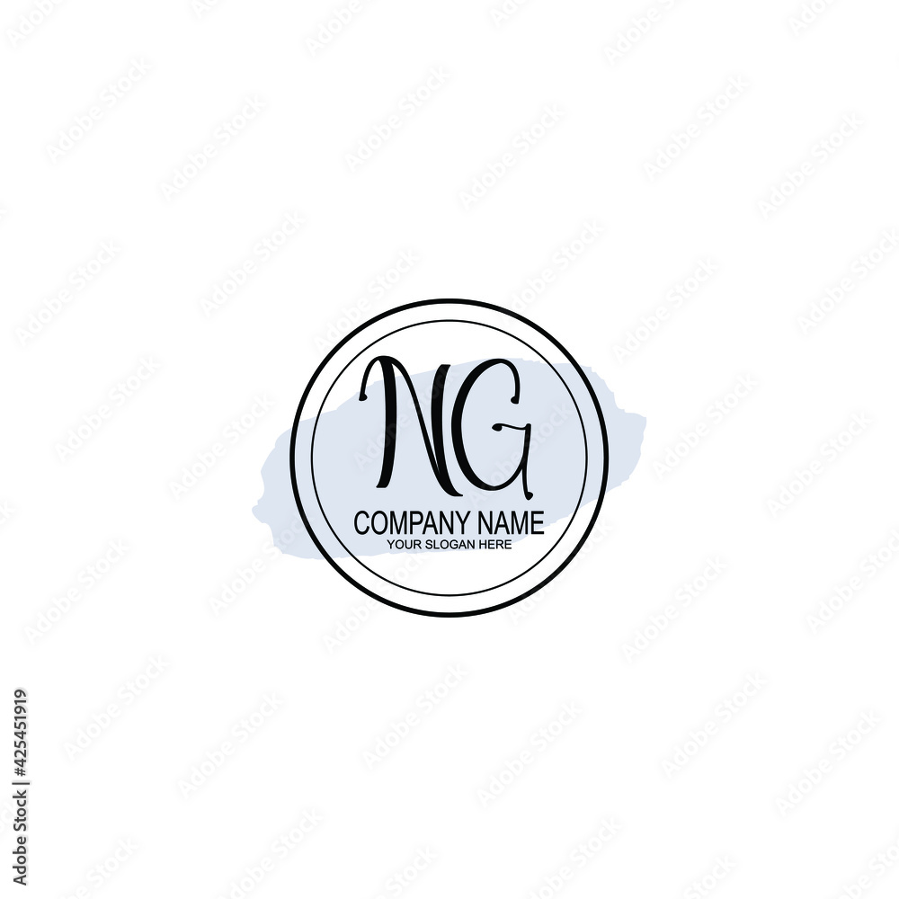 NG Initials handwritten minimalistic logo template vector NG Initials handwritten minimalistic logo template vector